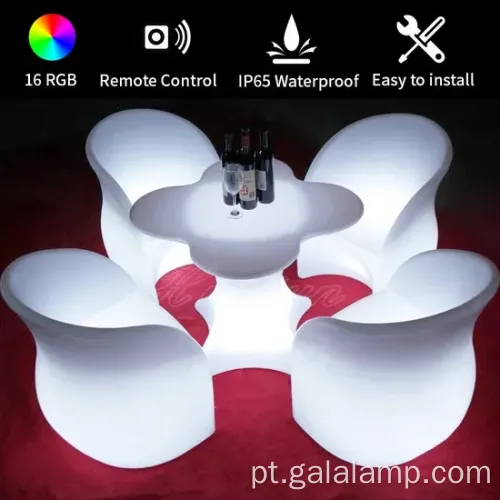 Assentos de cubo liderados contemporâneos para reuniões elegantes ao ar livre